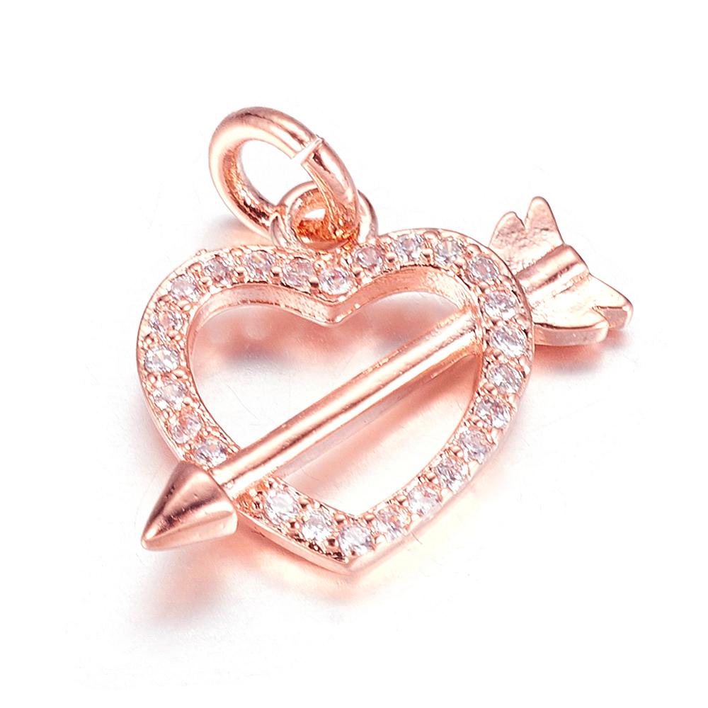 Rose Gold Heart & Arrow| Charm