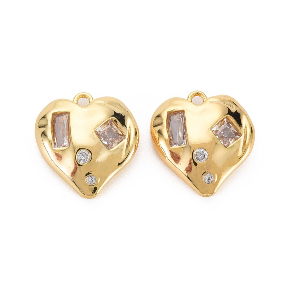 Bedazzled Gold Heart | Charm