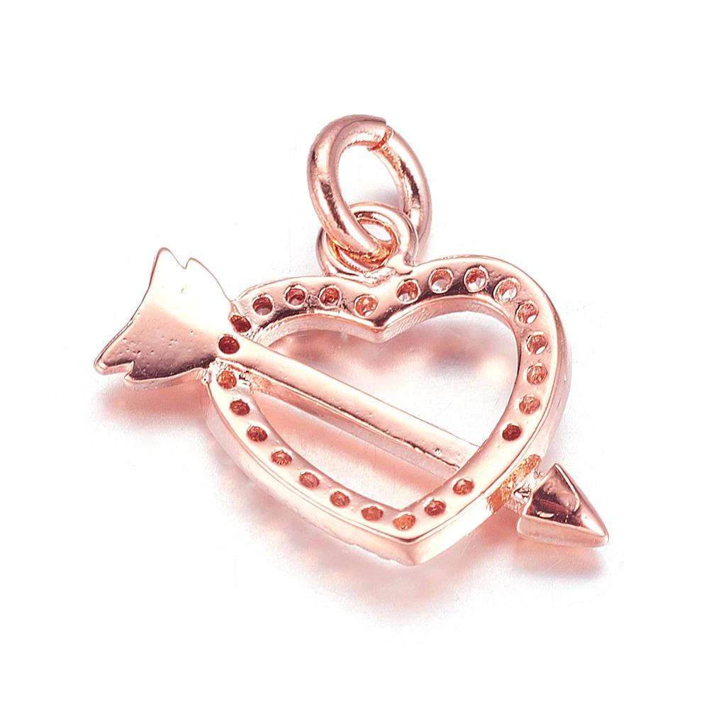 Rose Gold Heart & Arrow| Charm