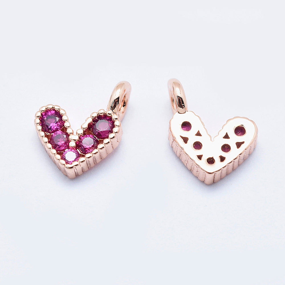 Rose Gold Fuchsia Heart | Charm