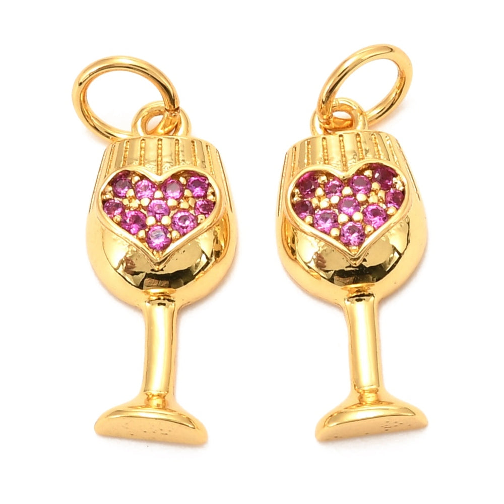 Heart & Wine Glass| Charm